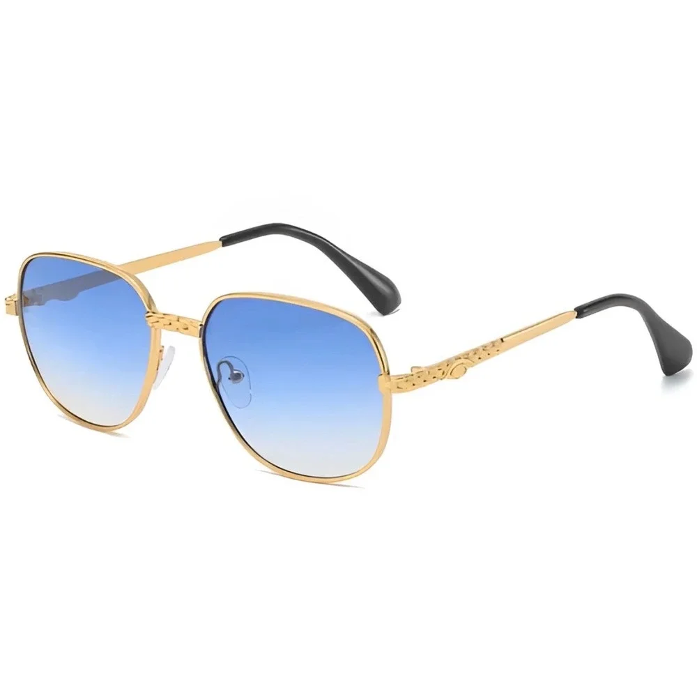 Retro‎ Steampunk Round Oversized Sunglasses Eyewear Women Vintage Aviator Blue